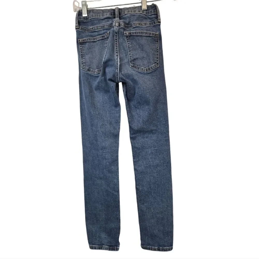 Old Navy Slim 360° Stretch Jeans Boys 10 Woodland Blue Denim Distressed Casual